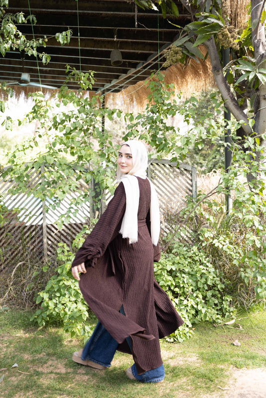 Crushed cardigan in brown