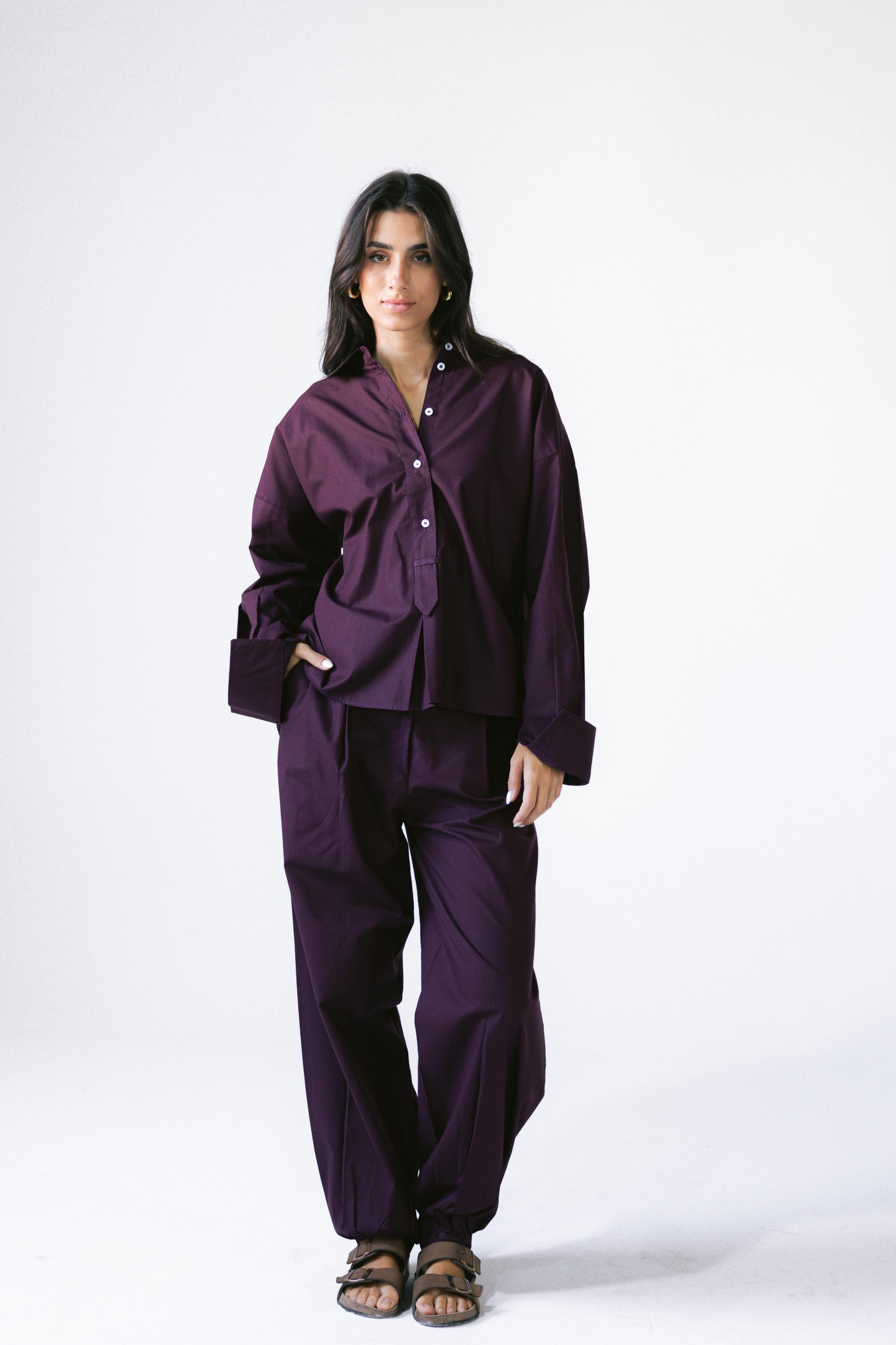 By The Beach Poplin Set - Velvet Grape