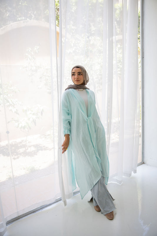 Sunset Flow Cardigan - Sky Blue