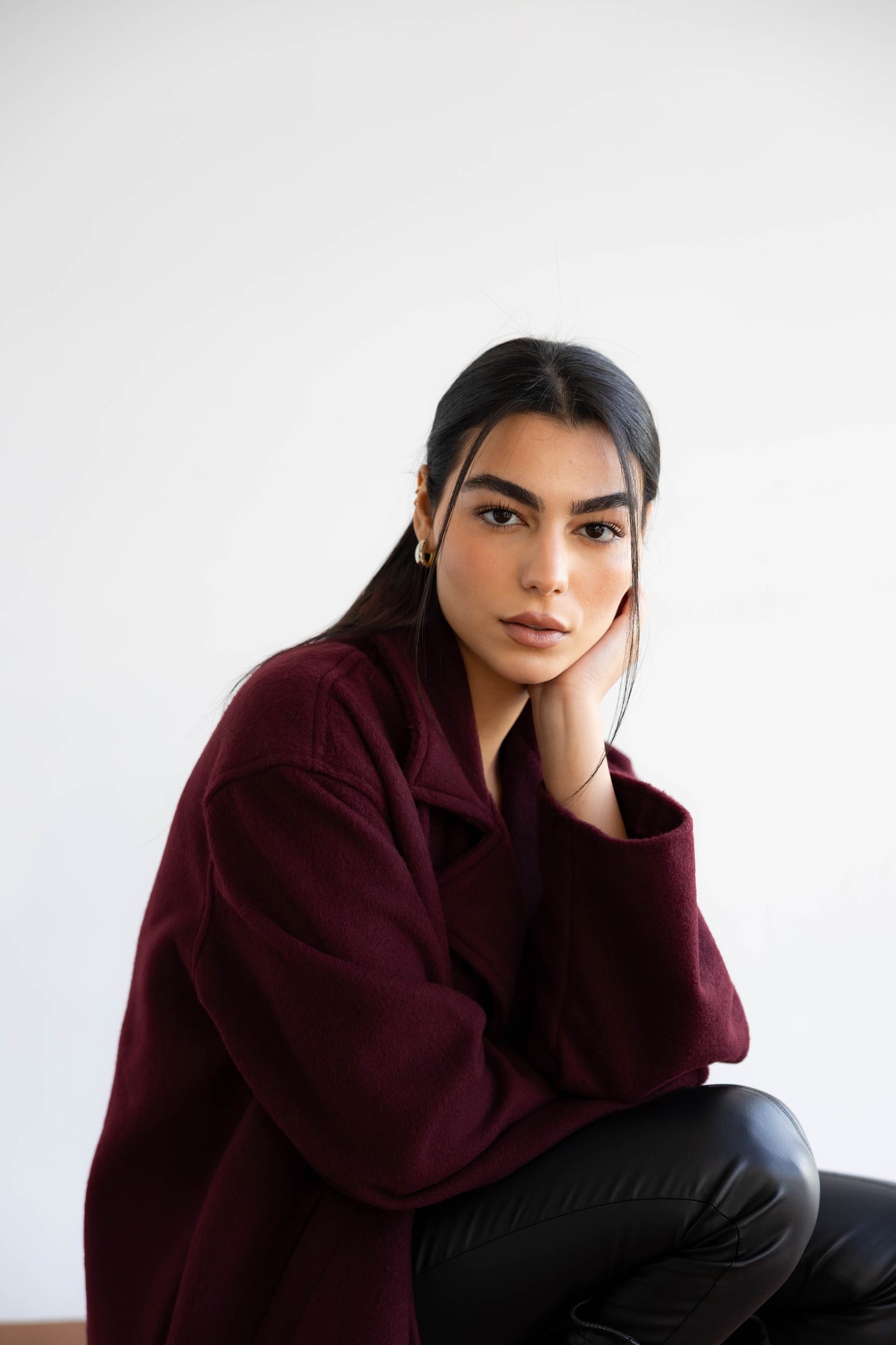 Fur Muse Jacket In Maroon