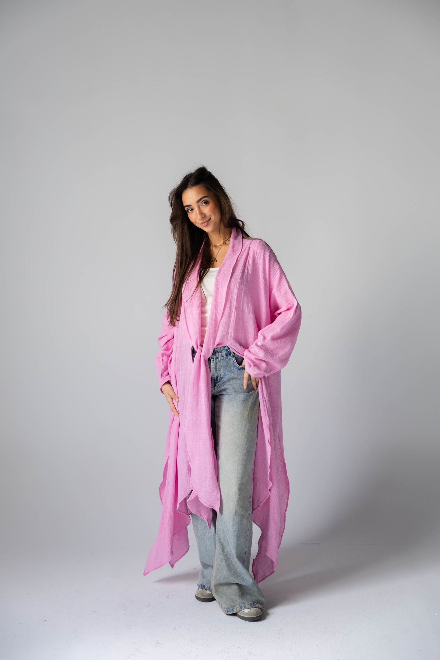 Sunset Flow Cardigan In Pink