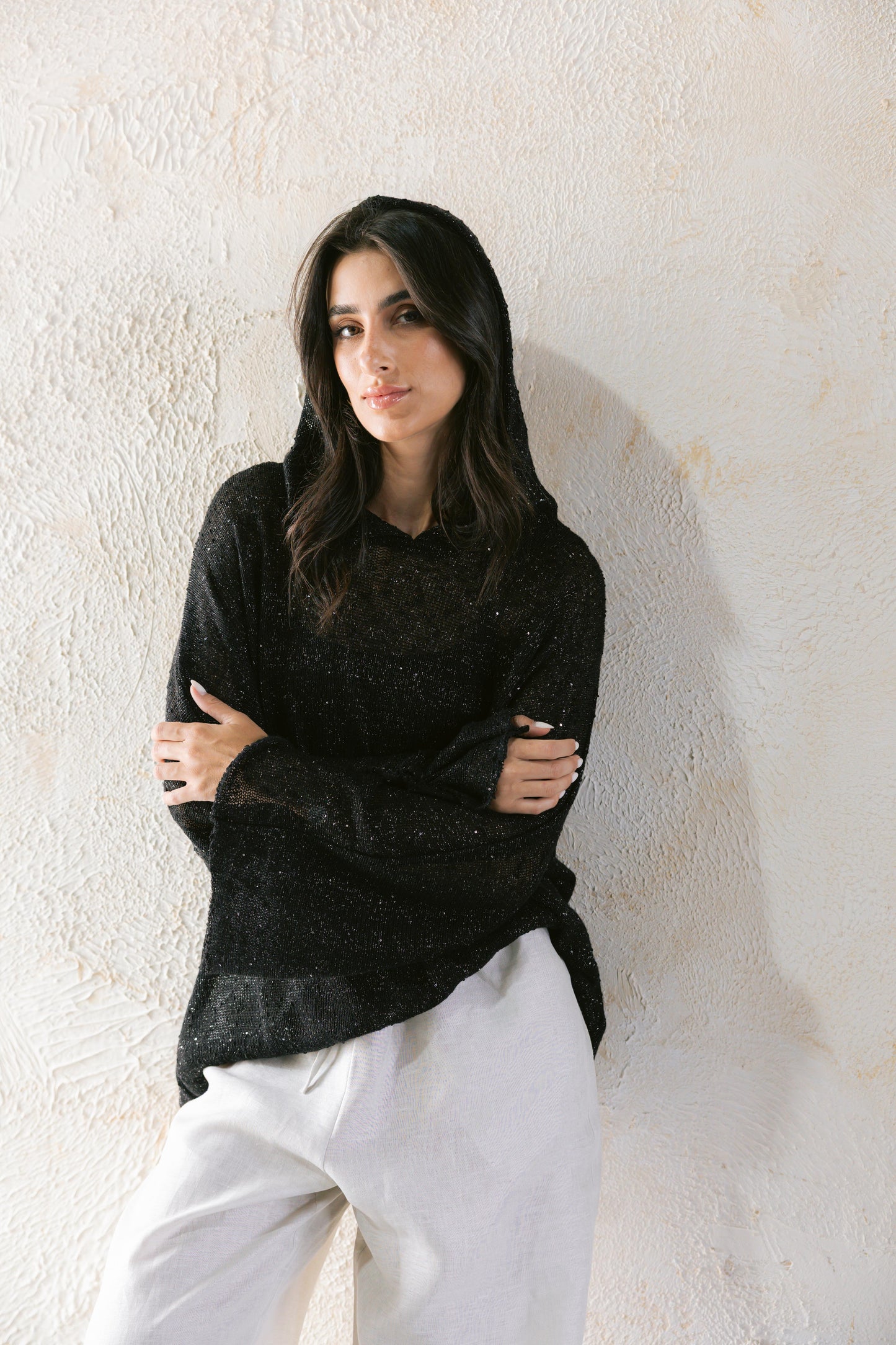 Midnight Crochet Top - Black