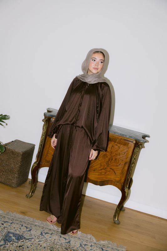Satin Affair Set - Brown