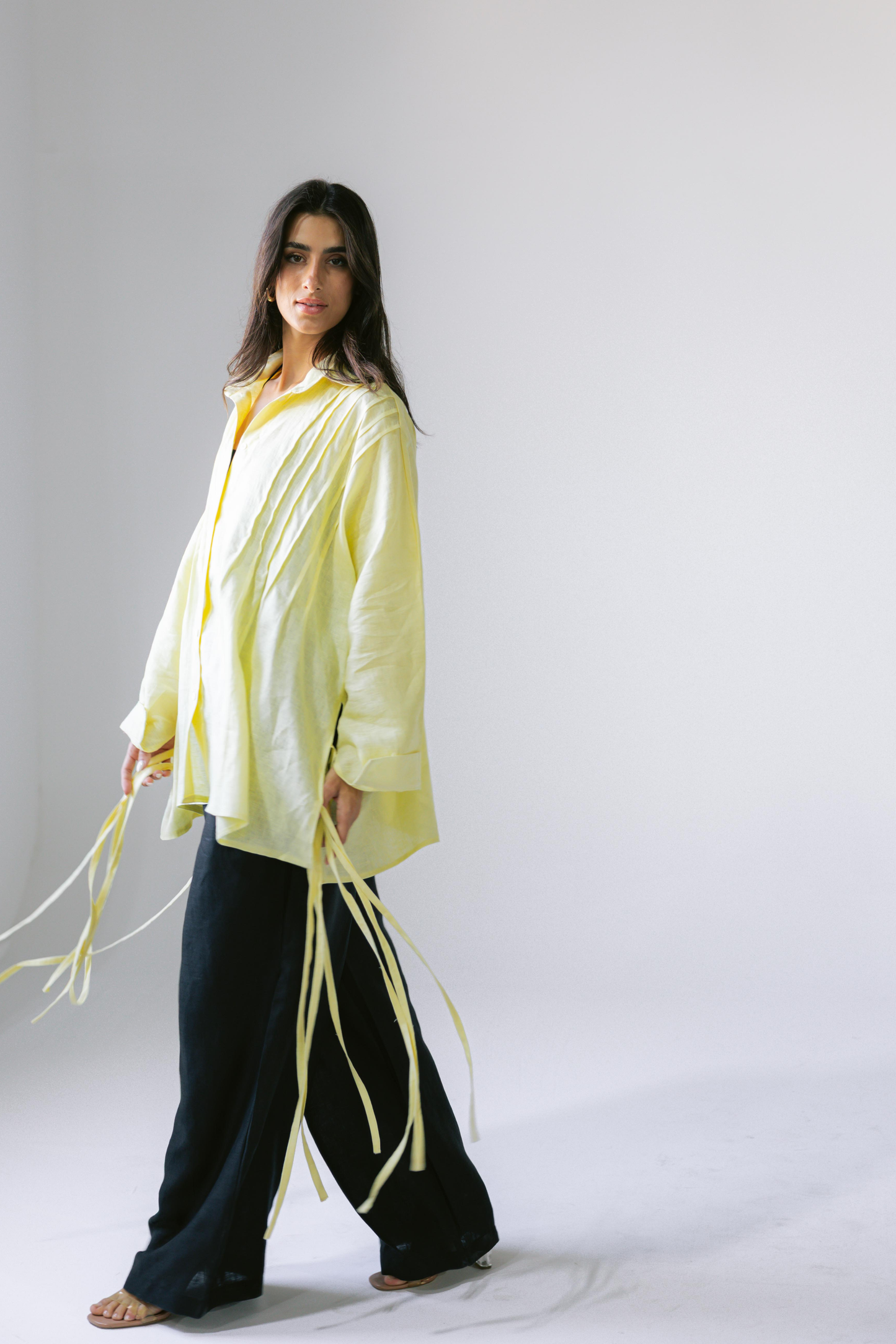 Summer Fringes Linen Shirt - Butter Yellow