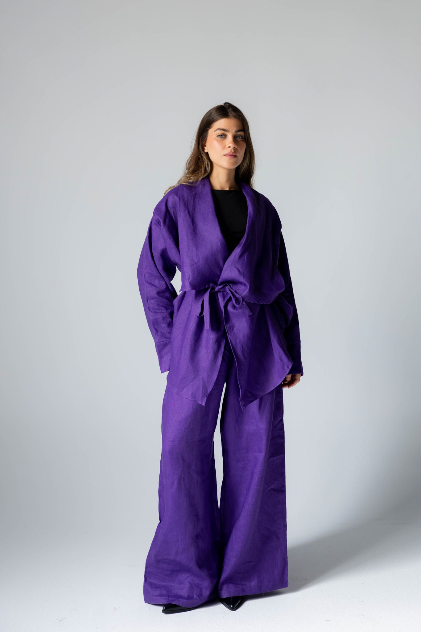 Pure Linen Essence Set In Deep Purple