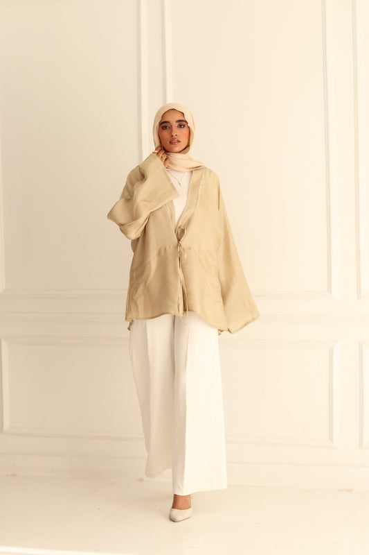 Shimmery Kimono - Cream