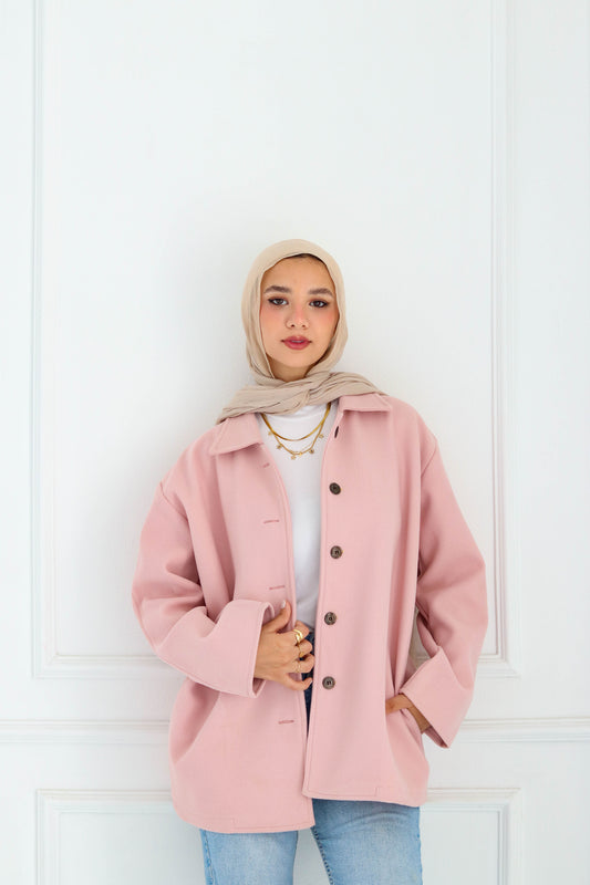 Wool jacket in pink