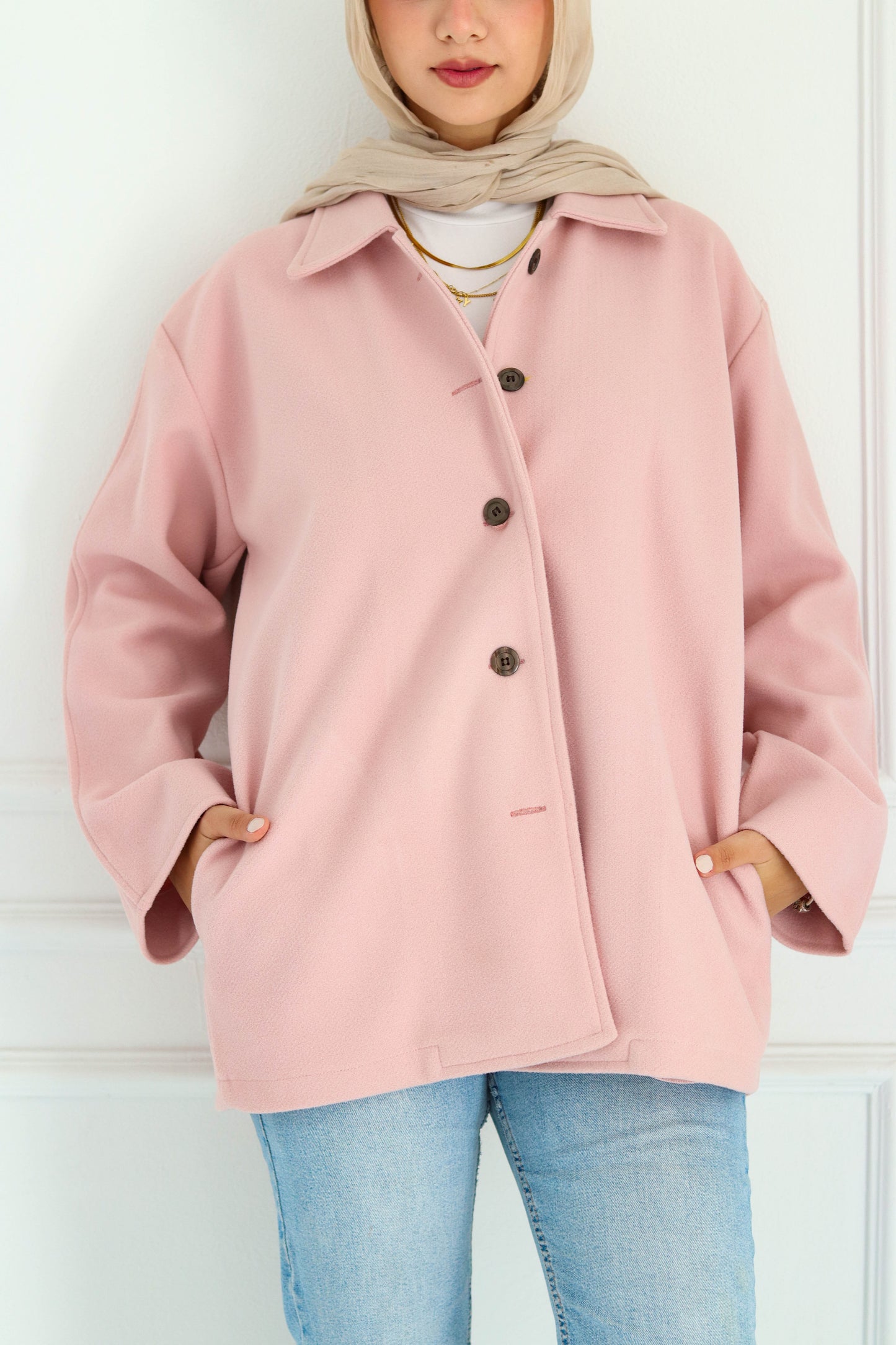 Wool jacket in pink