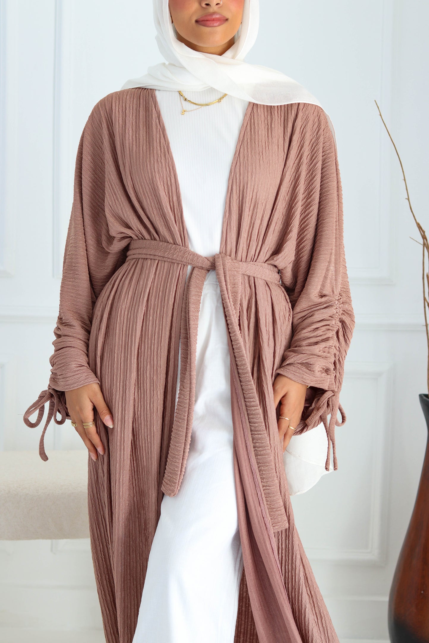 Crushed kimono in cashmere