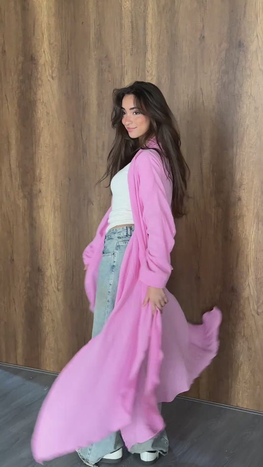 Sunset Flow Cardigan In Pink